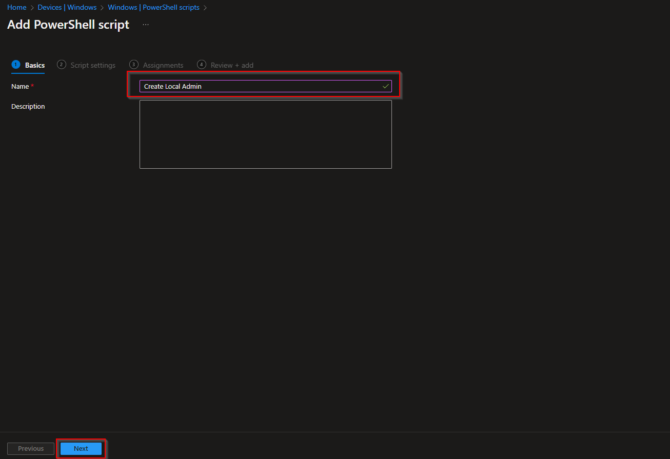 PowerShell script settings in Intune
